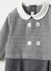 Herringbone Cotton Playsuit | Granite Grey