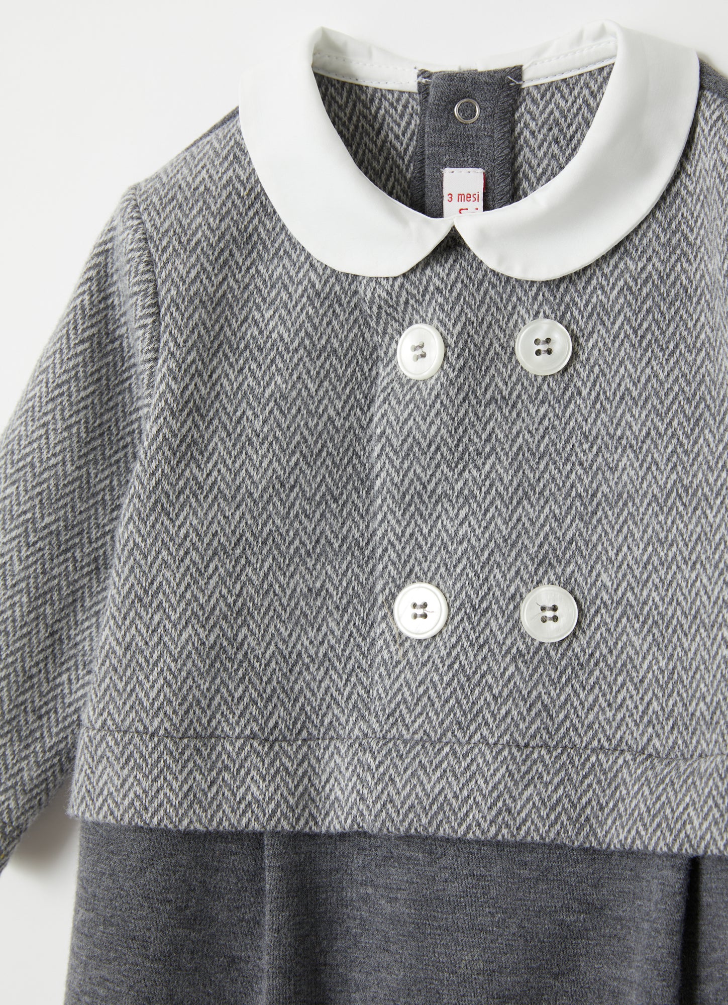 Herringbone Cotton Playsuit | Granite Grey