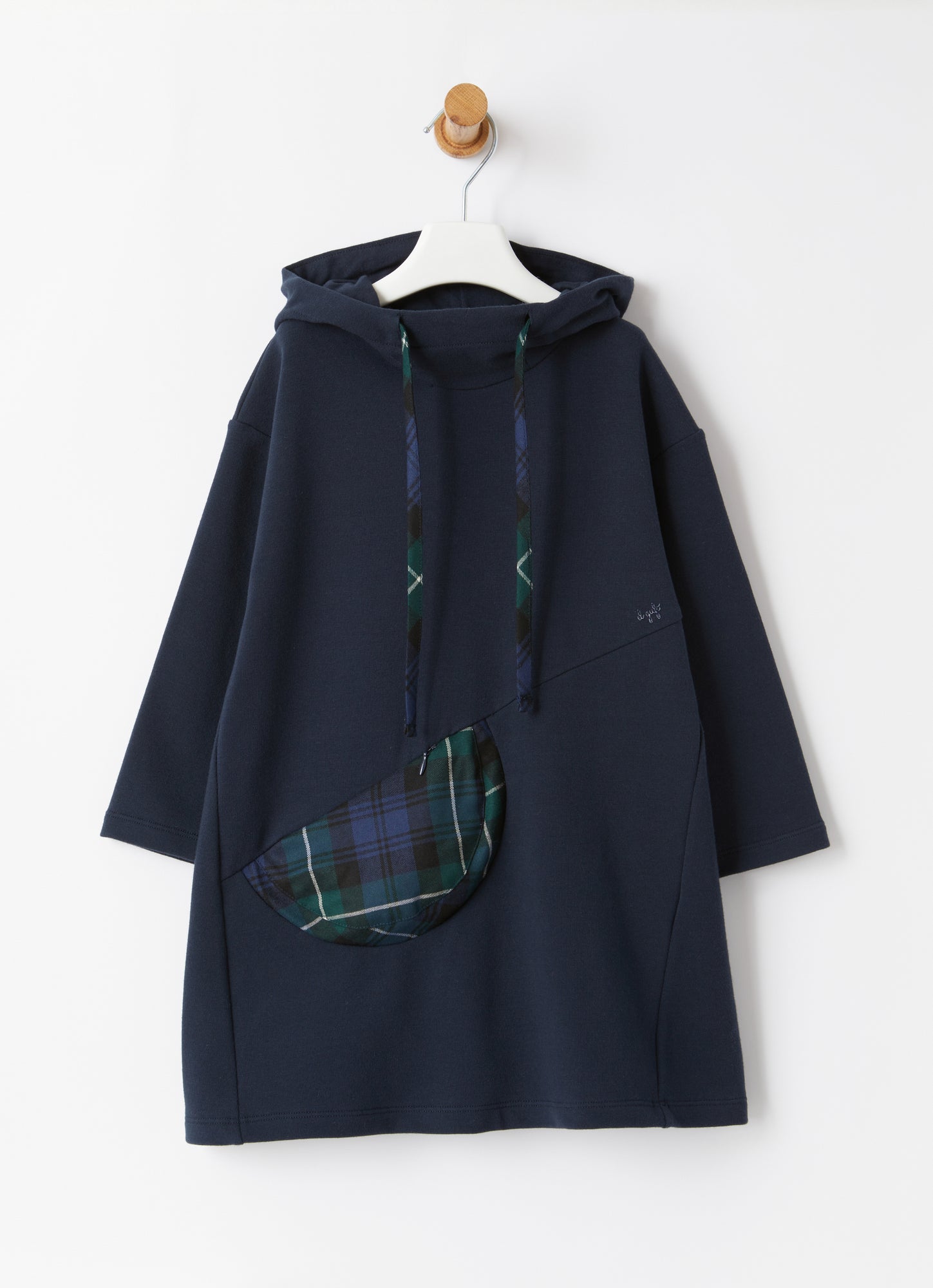 Hood And Pocket Fleece Dress | Blue/Ocean Blue