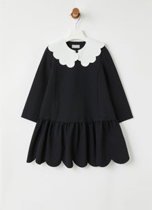 Wide Collar Sensitive Fabrics Dress | Black
