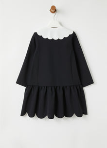 Wide Collar Sensitive Fabrics Dress | Black