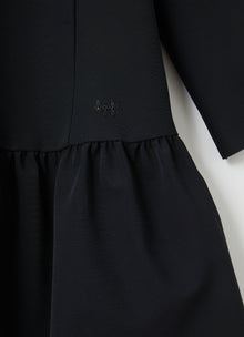 Wide Collar Sensitive Fabrics Dress | Black