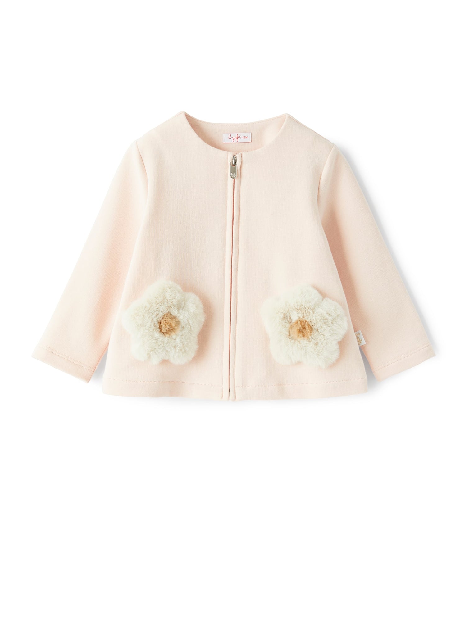 Fleece Jacket with Faux-Fur Flowers | Quartz Pink