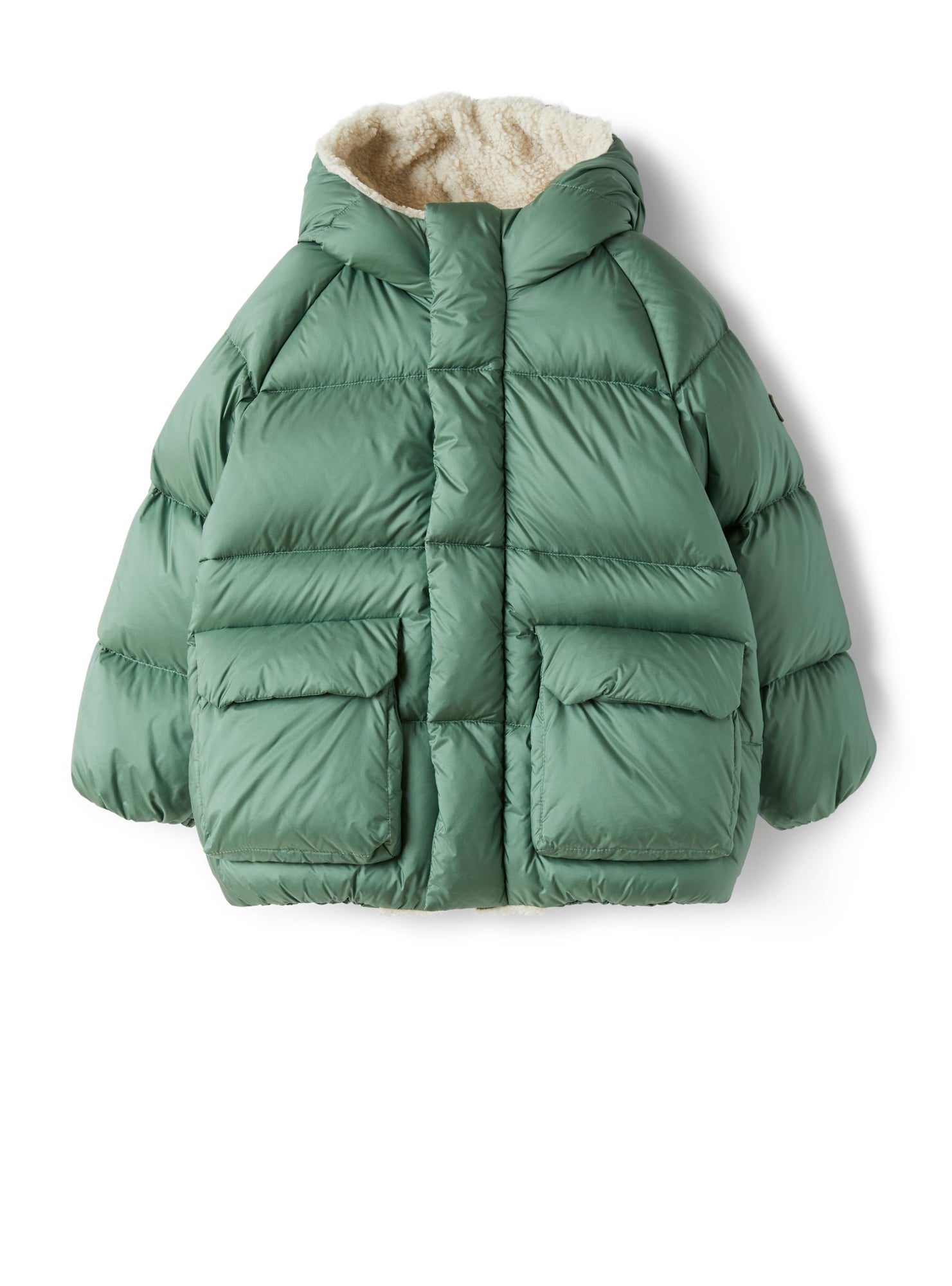 Down Jacket with Teddy-Fleece Detailing | Ginepro