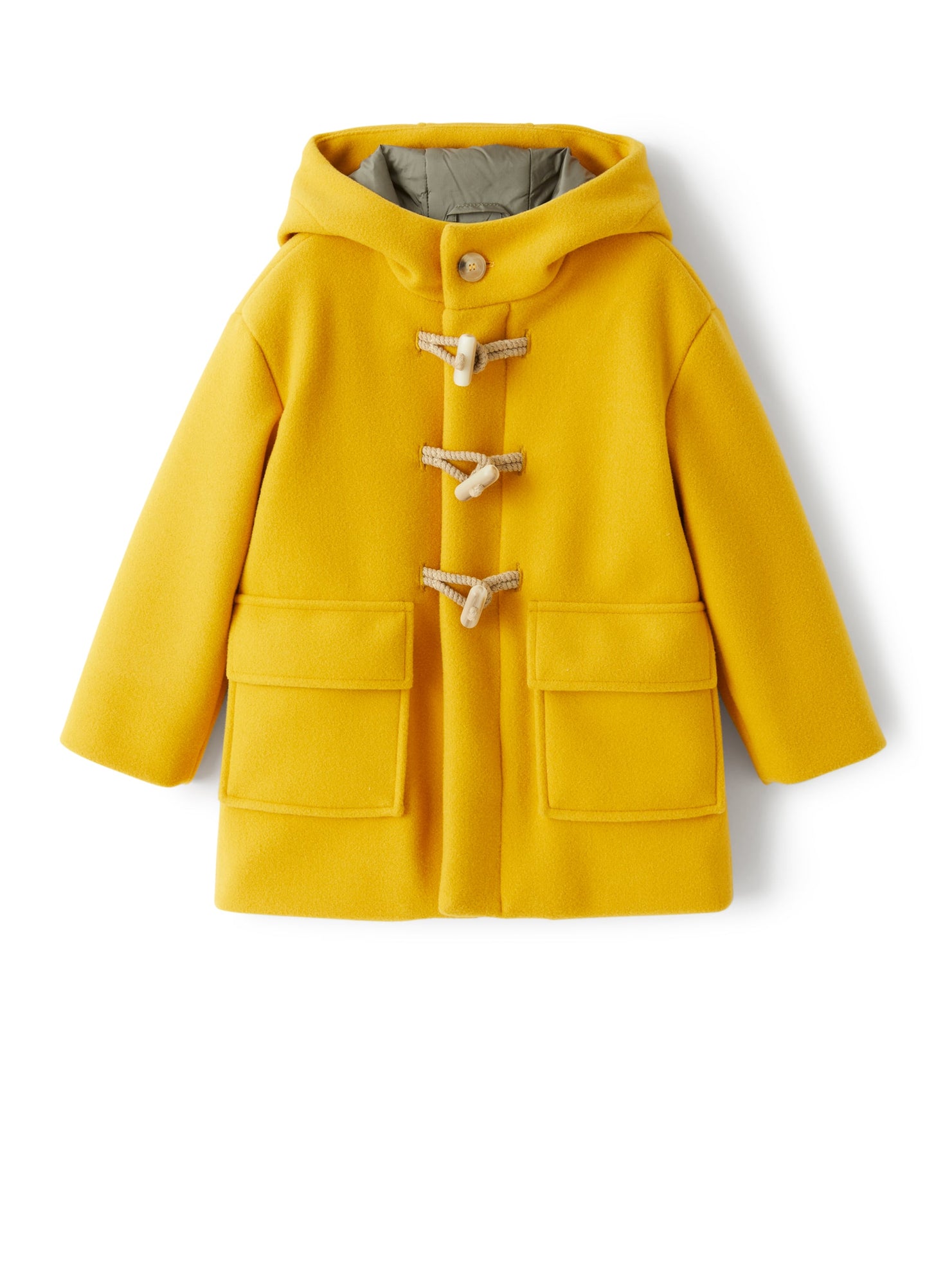 Duffel Coat in A Hi-Tech Cloth | Giallo Acero/Oliva