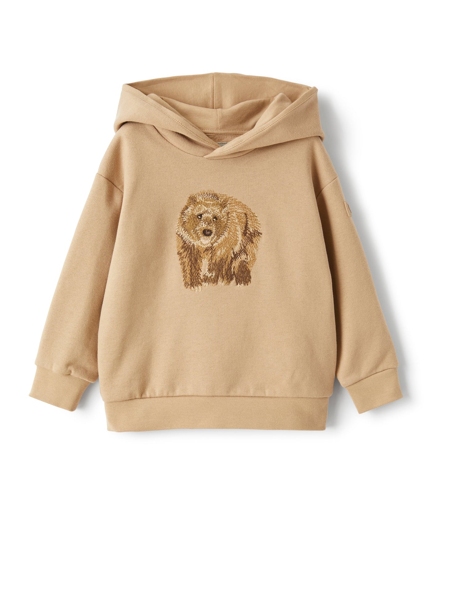 Hooded Sweatshirt with Embroidered Bear Detail | Legno