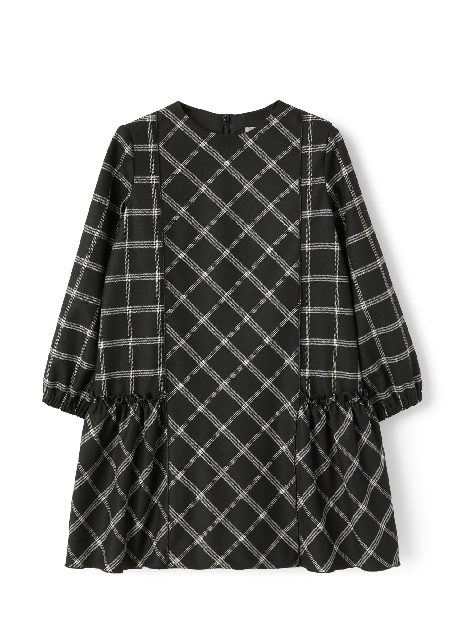 Dress in Checked Technowool | Nero/Bianco