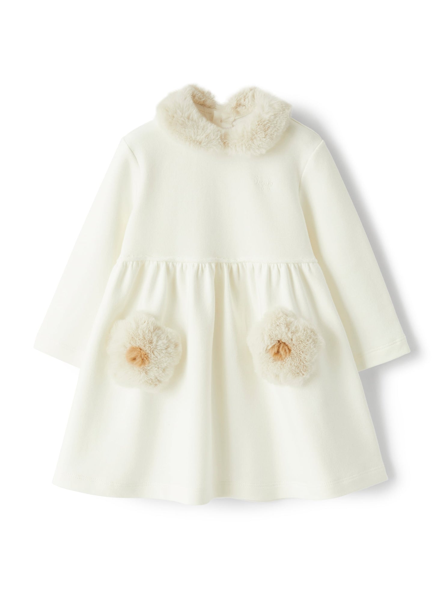 Fleece Dress with Faux-Fur Trim | Milk