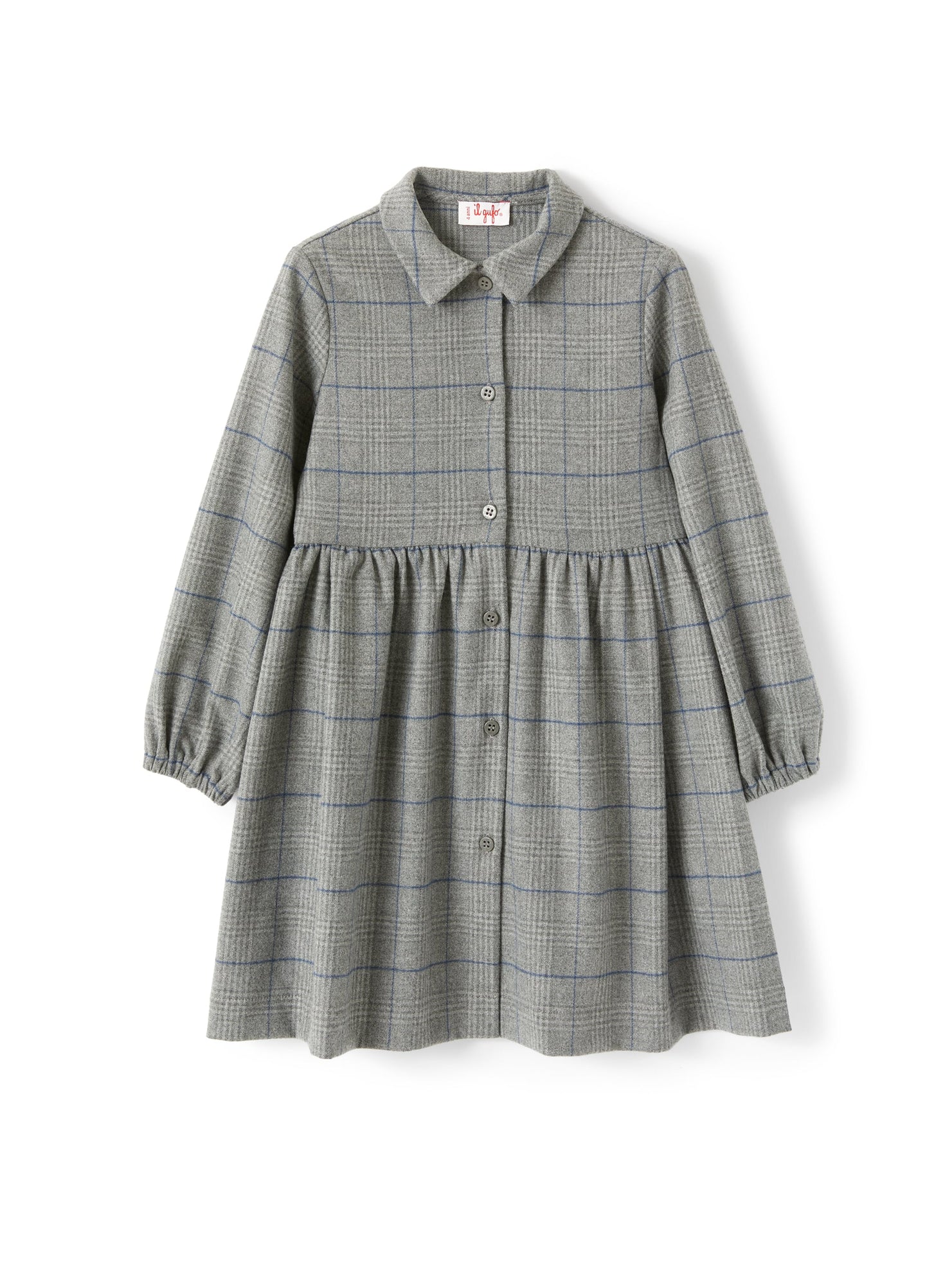 Dress in Overchecked Technowool | Grigio Cenere