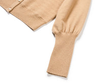 Puff Sleeve Knit Cardigan | Camel