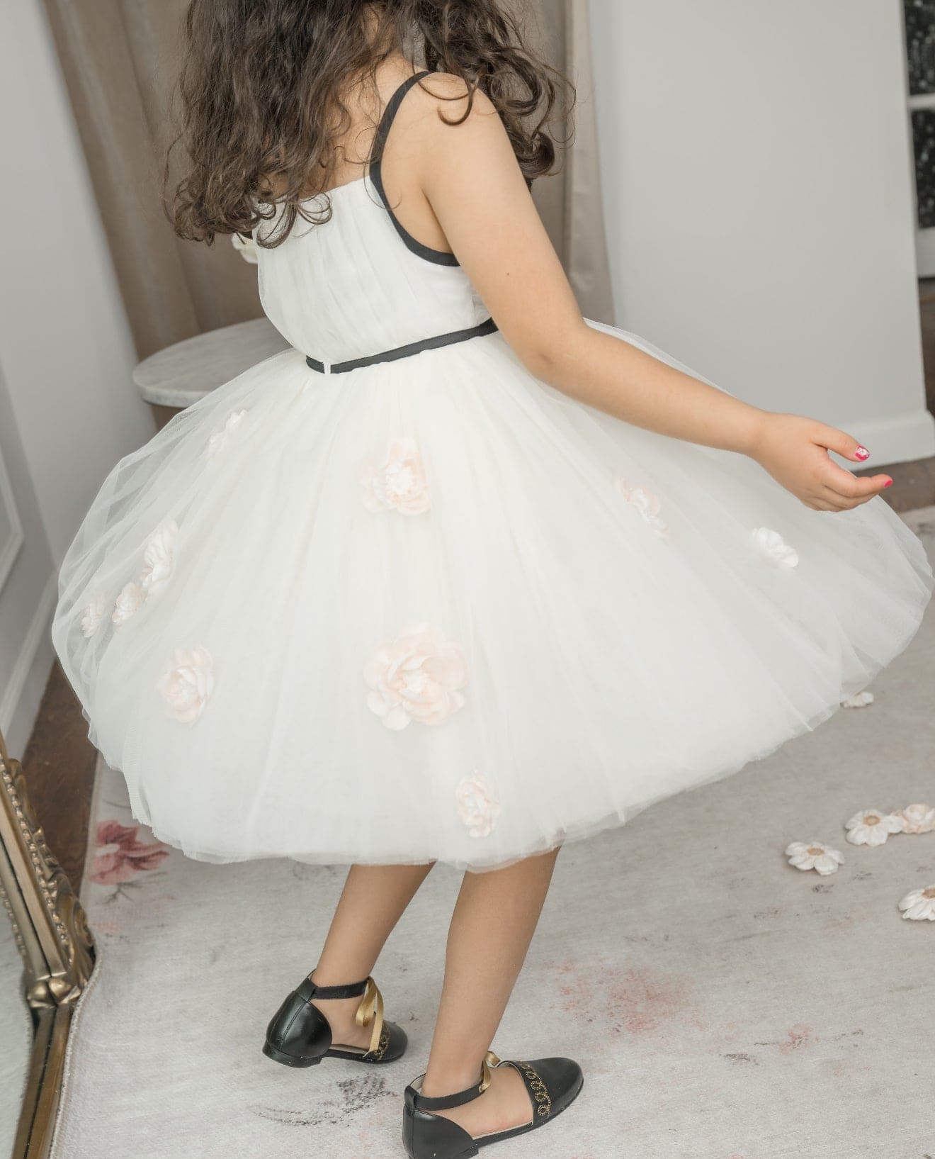 Girl | Giselle CrissCross Tulle Dress | Ivory x Black