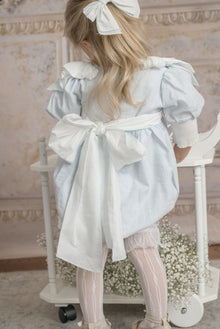 Charlotte Baby Blue Linen Romper - Petite Maison Kids