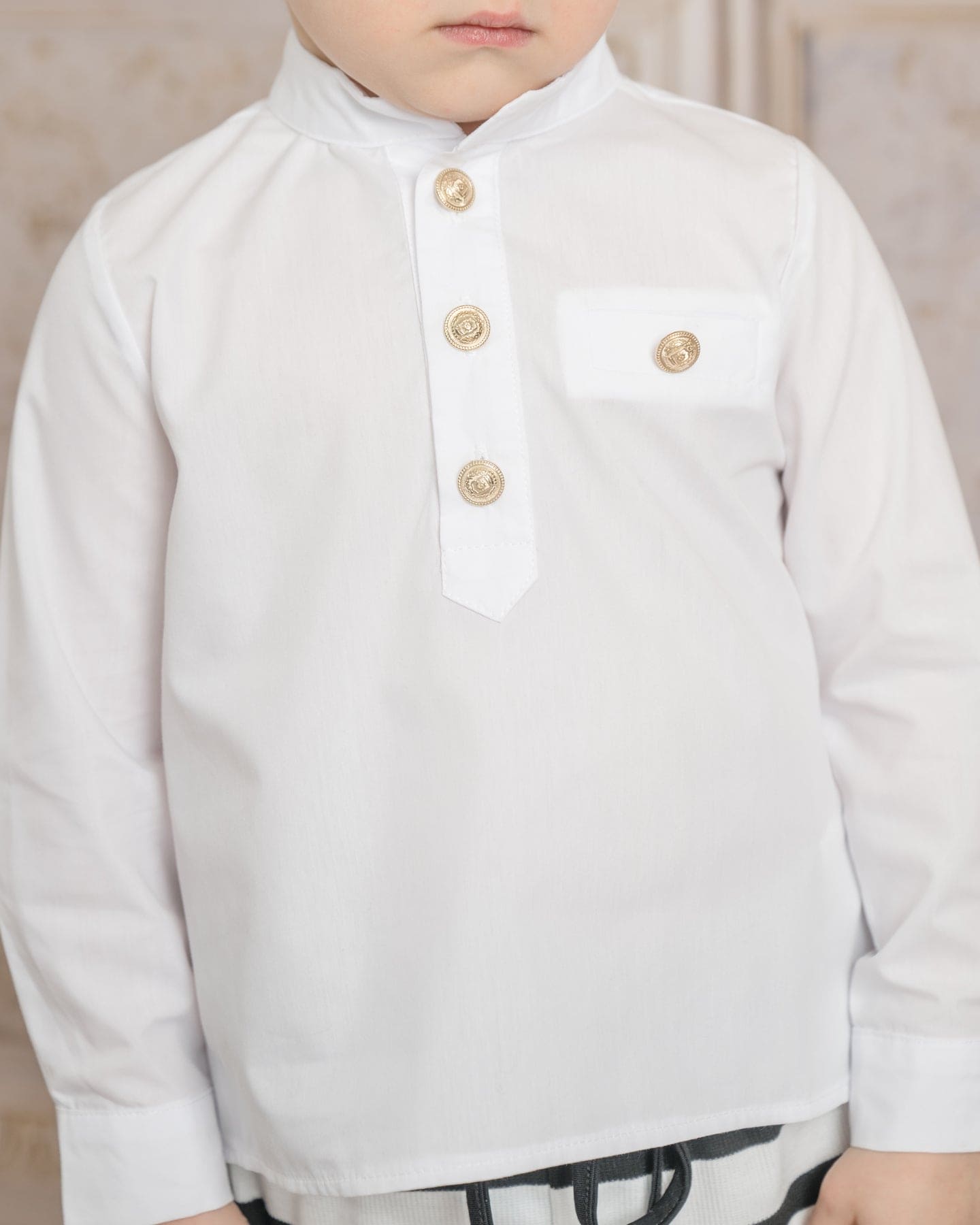 Boy | Charlie Mandarin Collar Shirt | White