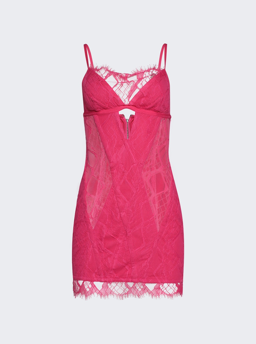 Women | Dion Lee | Oblique Lace Corset Dress | Candy Pink