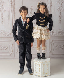 Girl | Charlie Velour Girls' Jacket | Black