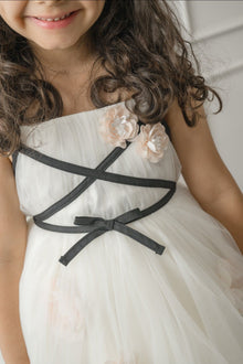 Girl | Giselle CrissCross Tulle Dress | Ivory x Black