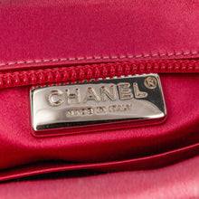 Chanel | Pre-Owned Satin Diamante Camellia Clutch with Chain | Pink/Dark Pink