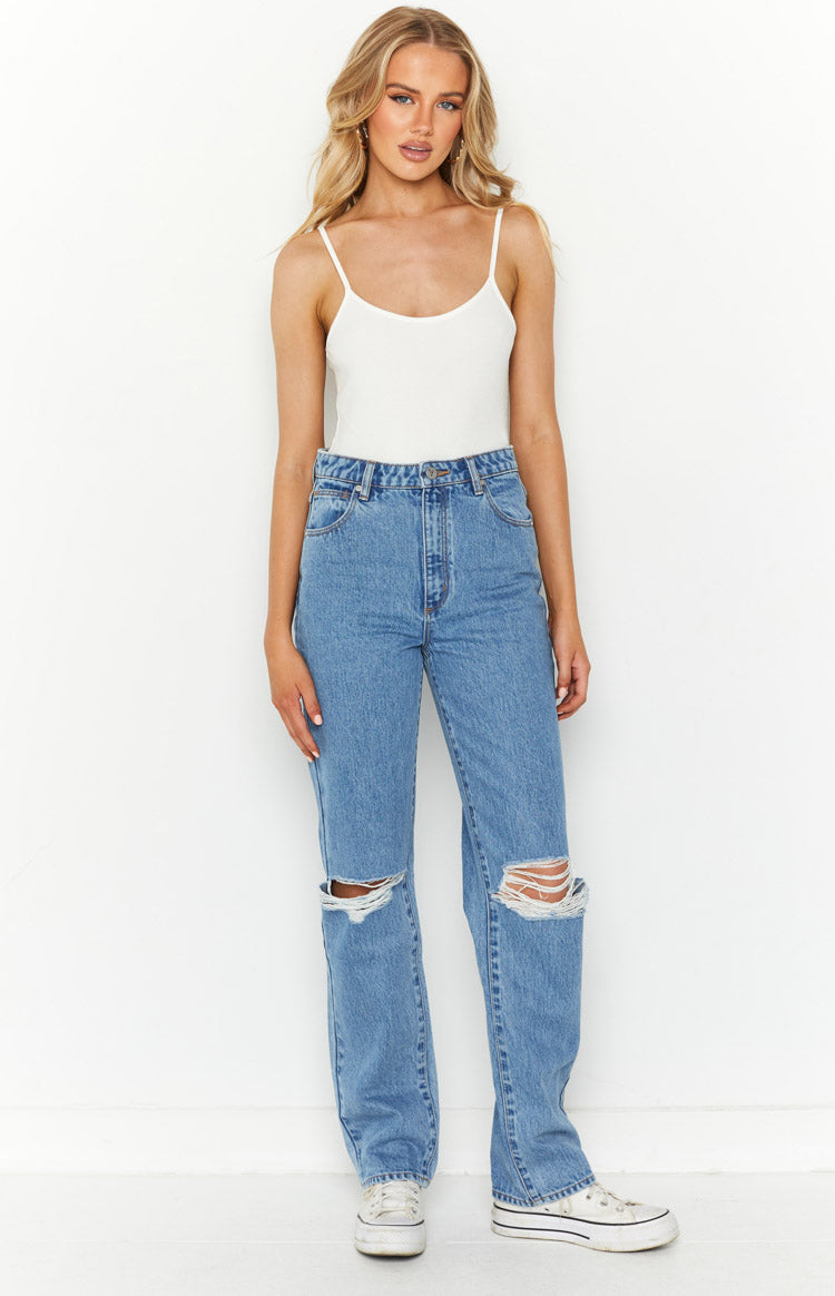 ABRAND A 94 High Straight Georgia Rip Jeans | Blue