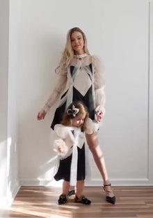 Women | The Paris Mom Dress | Black x Beige