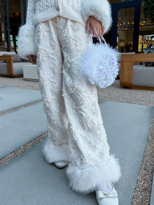 Girl | Ava Flower Wide Leg Pants | Ivory