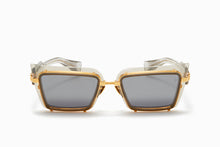 Womens | Admirable Sunglass | Grey Crystal w/ Gold Flakes - Gold | Dark Grey w/ White Gold Mirror