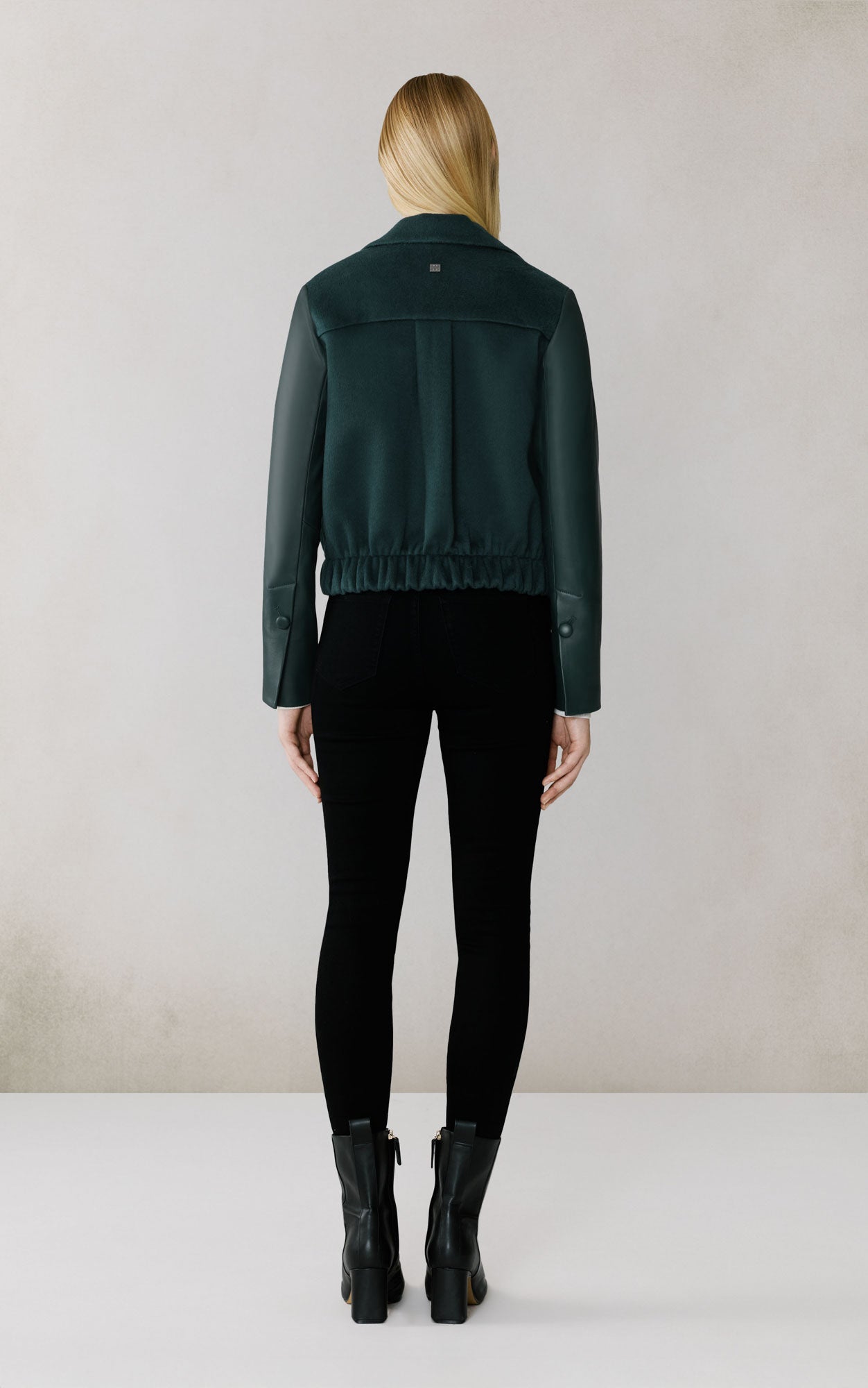 Alesse Blazer Bomber In Wool | Midnight Forest