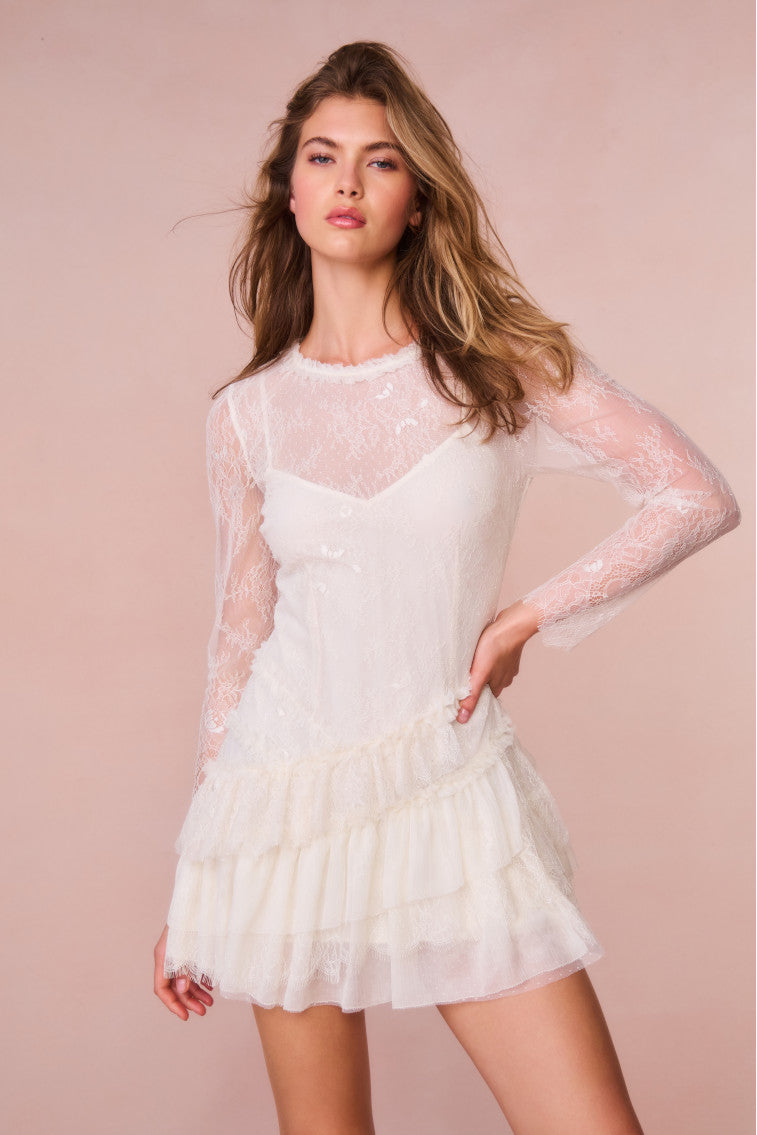 Amberleigh Lace Mini Dress | Ivory