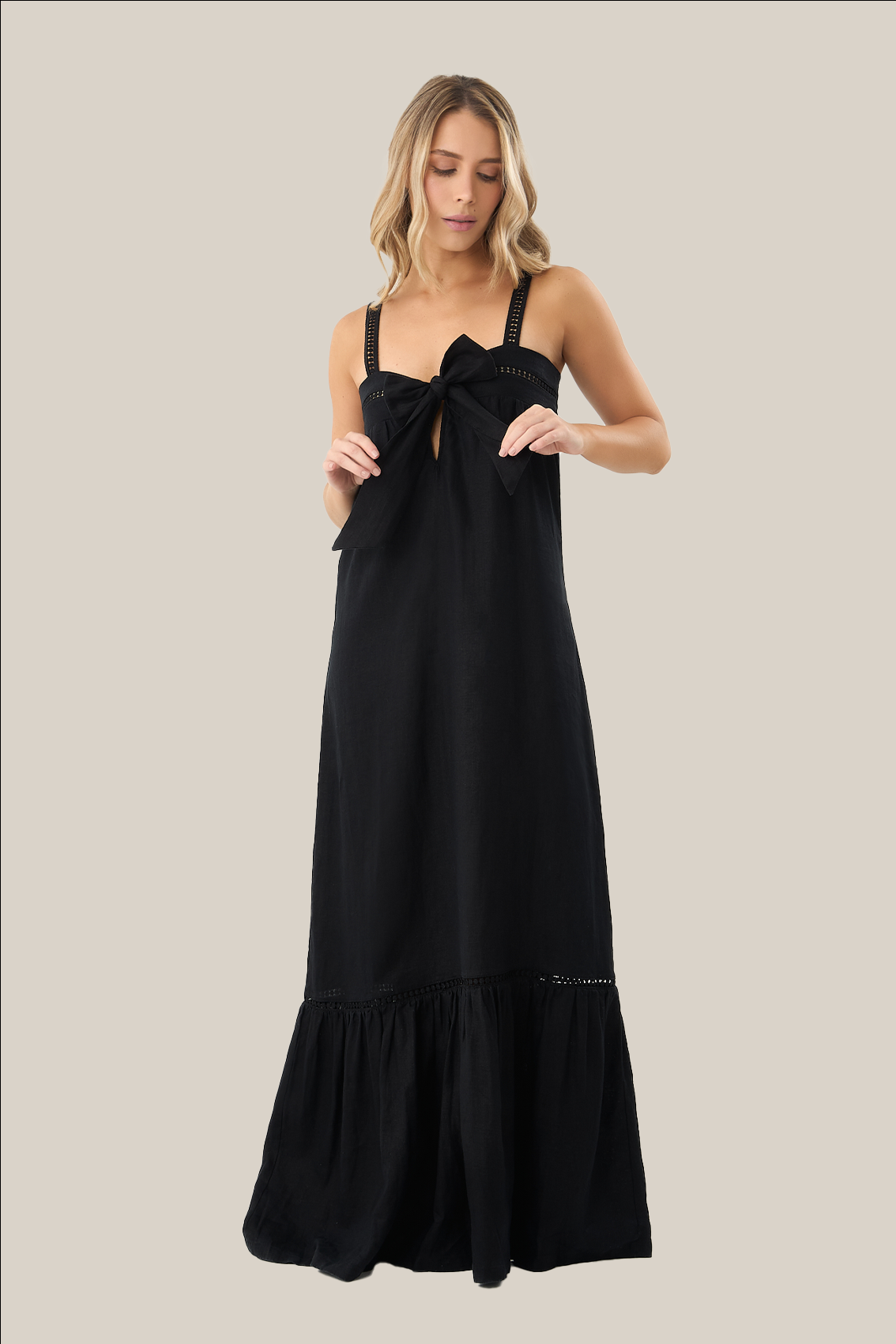 Aria Long Dress - II | Black