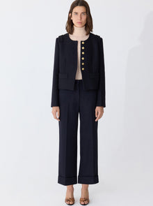 Aubrey Cropped Jacket | Navy