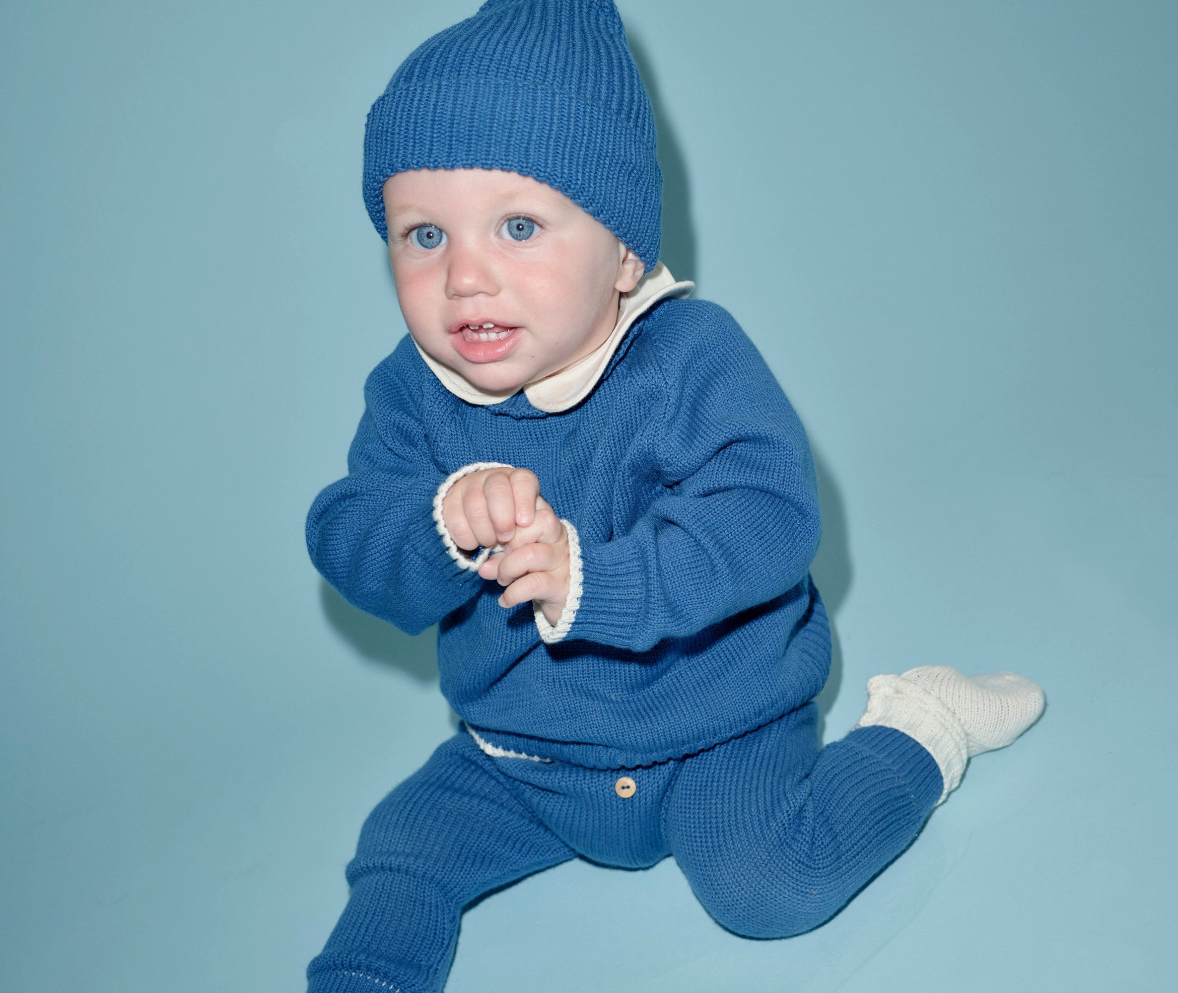 Unisex | Organic Cotton Nordic Knit Pullover | Fjord Blue