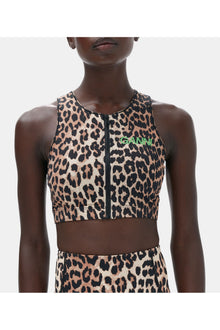 Active Racerback Zipper Top | Leopard