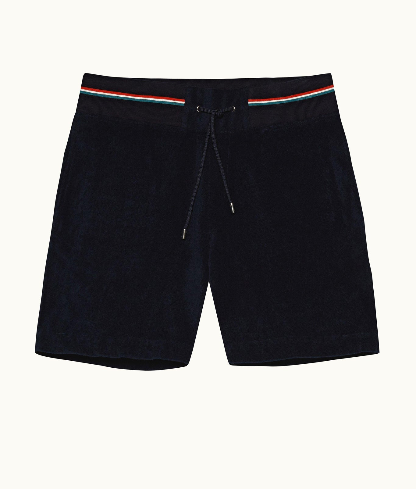 Afador Towelling O.B Stripe Tipping Towelling Sweat Shorts | Navy