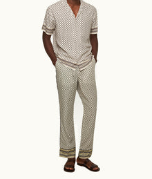 Alfred Solmio Print Relaxed Fit Lounge Trousers | White Sand