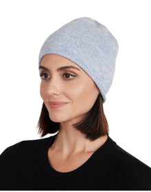 Amicale Cashmere | Women | Cashmere Beanie With Heatset Stones | Light Blue