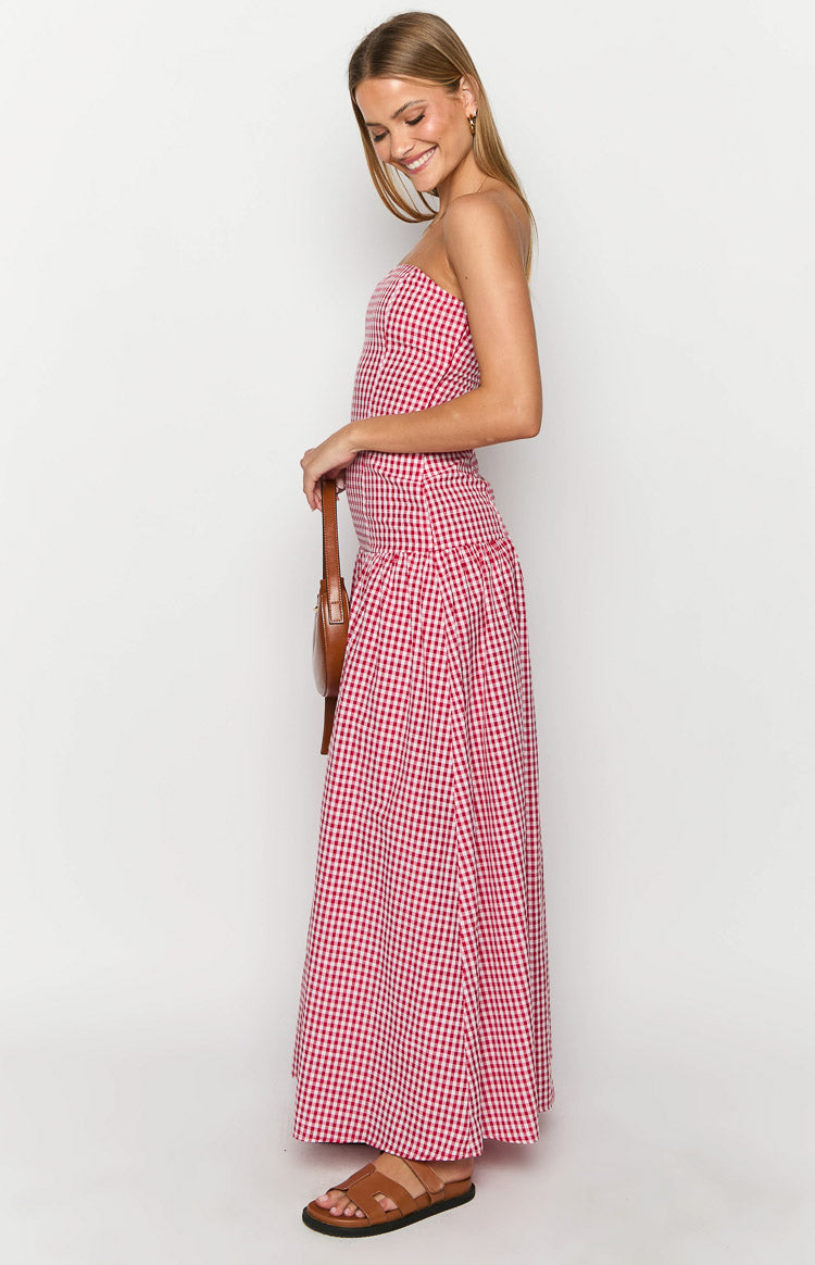 Angela Maxi Dress | Red Gingham
