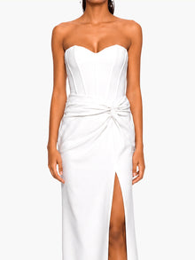 Twist Crepe Column Gown | Ivory