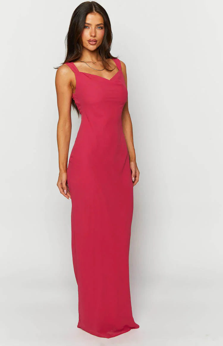 Astrid Chiffon Maxi Dress | Pink
