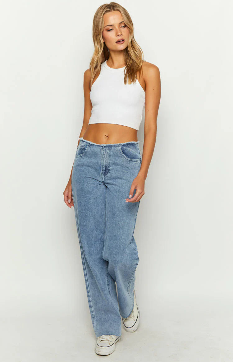 Austin Mid Rise Jeans | Mid Wash Blue Denim