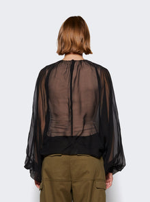 Women | VALENTINO | Chiffon Top | Black & Sand