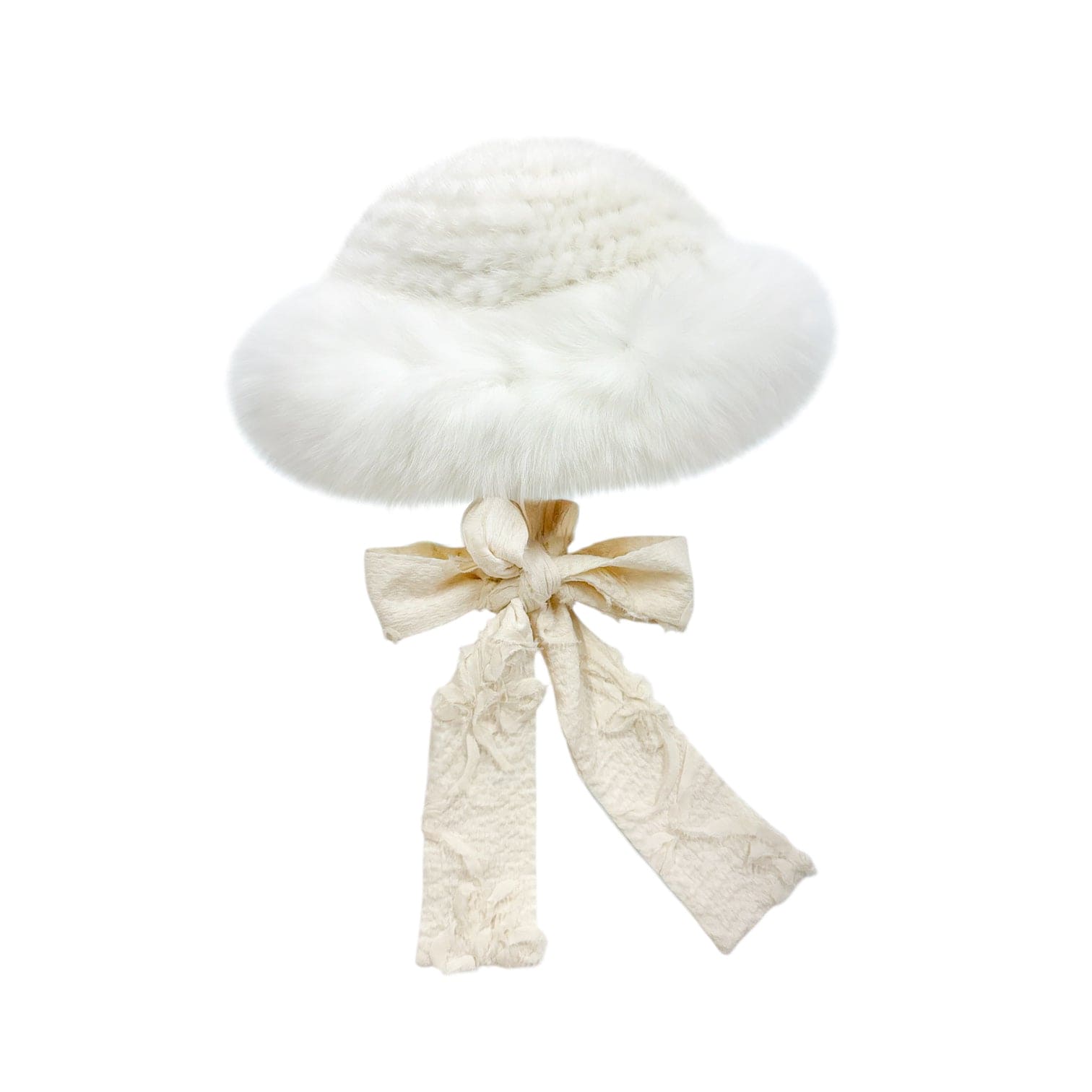 Girl | Ava Kids Fox Fur Hat | Ivory
