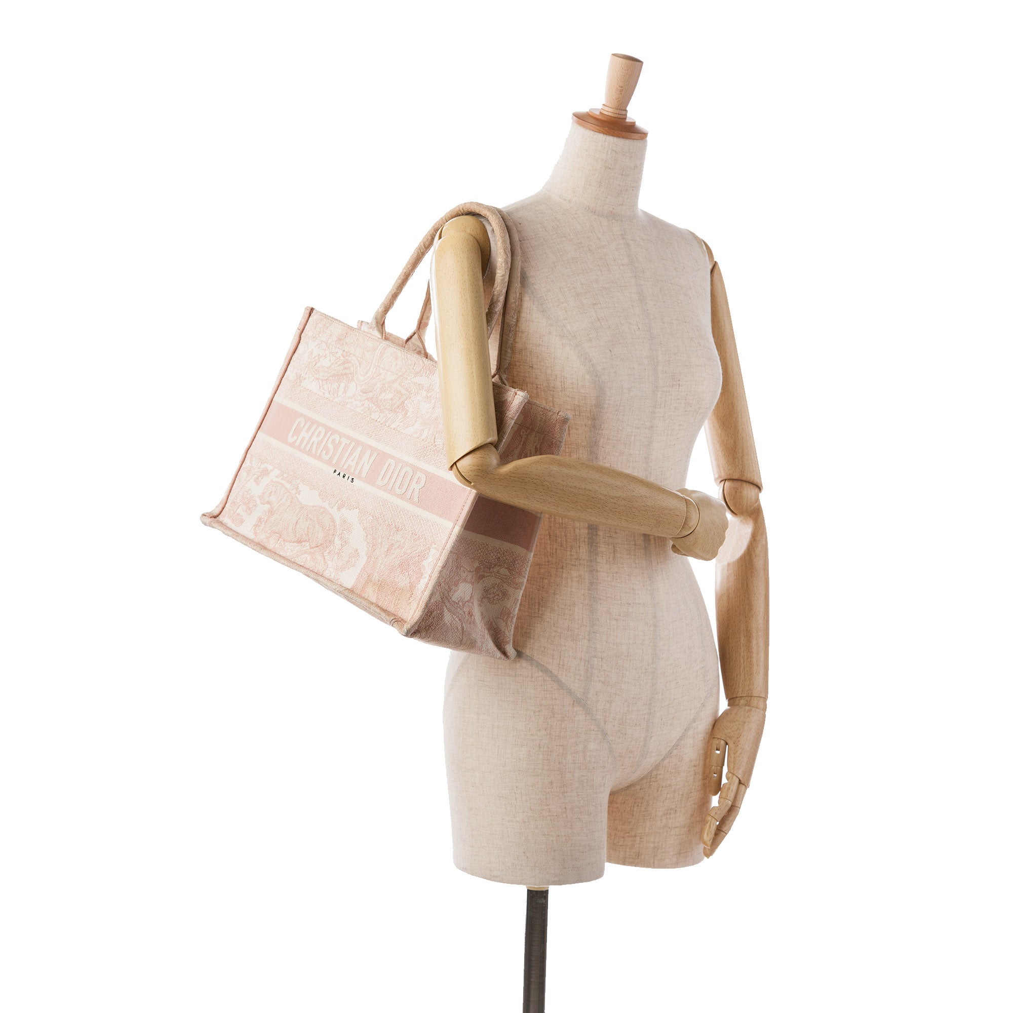 Dior | Pre-Owned Medium Toile de Jouy Book Tote | Pink/Light Pink