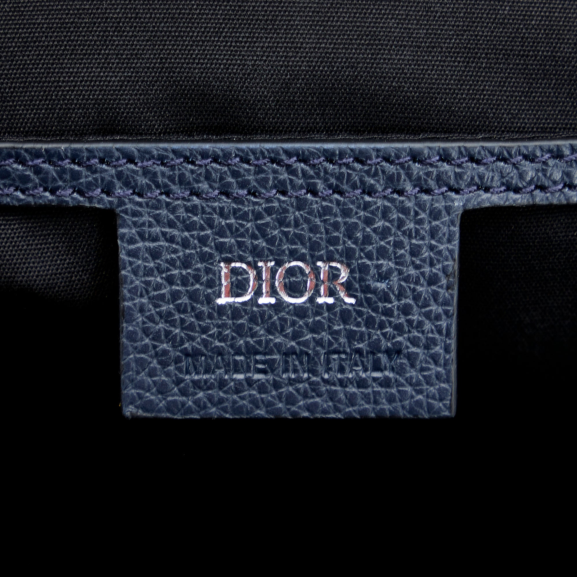 Dior | Pre-Owned Shawn Stussy Grained Calfskin Year of the Ox Sling Bag | Blue/Navy