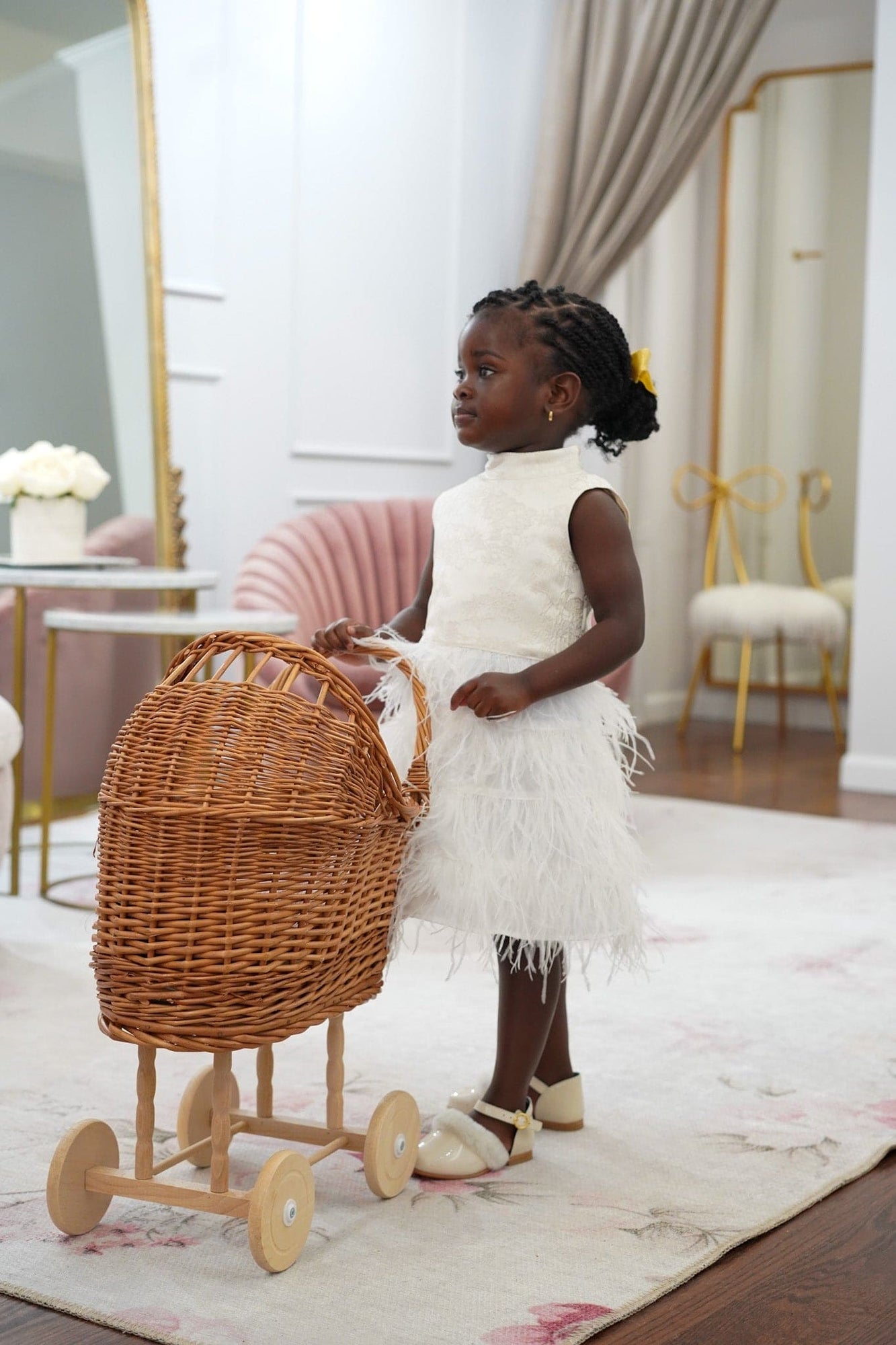 Girl | Eliza Feather Dress | Ivory