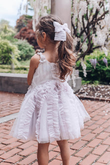 Girl | Ariel Ruffle Tulle Hair Bow | Lavender
