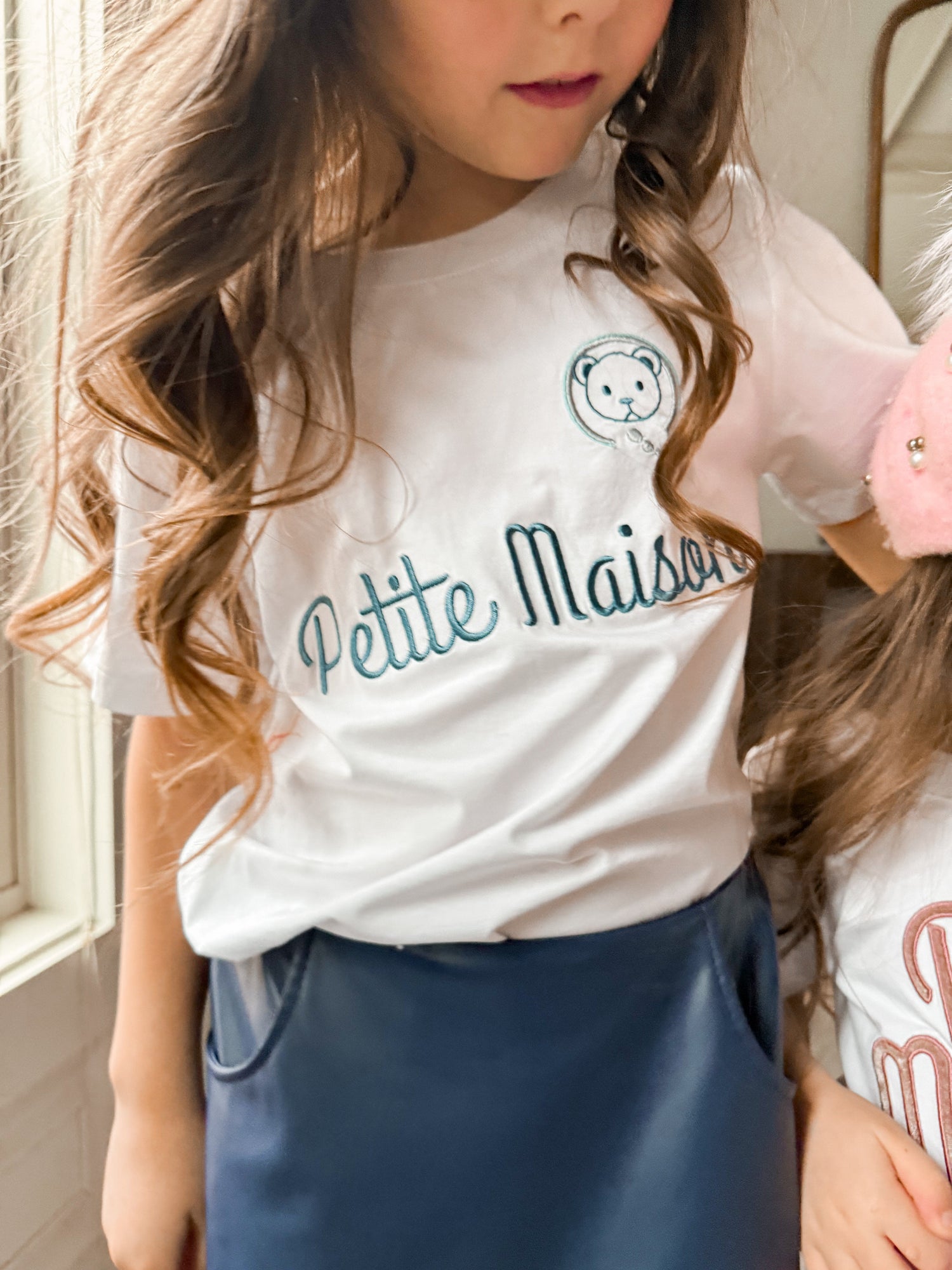 Unisex | Petite Maison Logo Pima Cotton T-Shirt | White x Navy