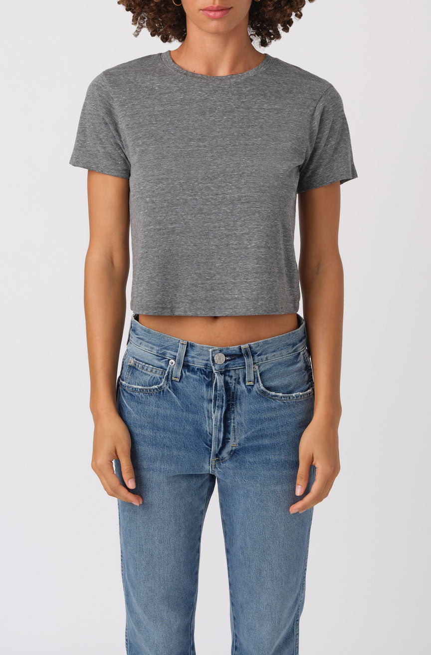 AMO Denim Babe Tee in Heather Grey