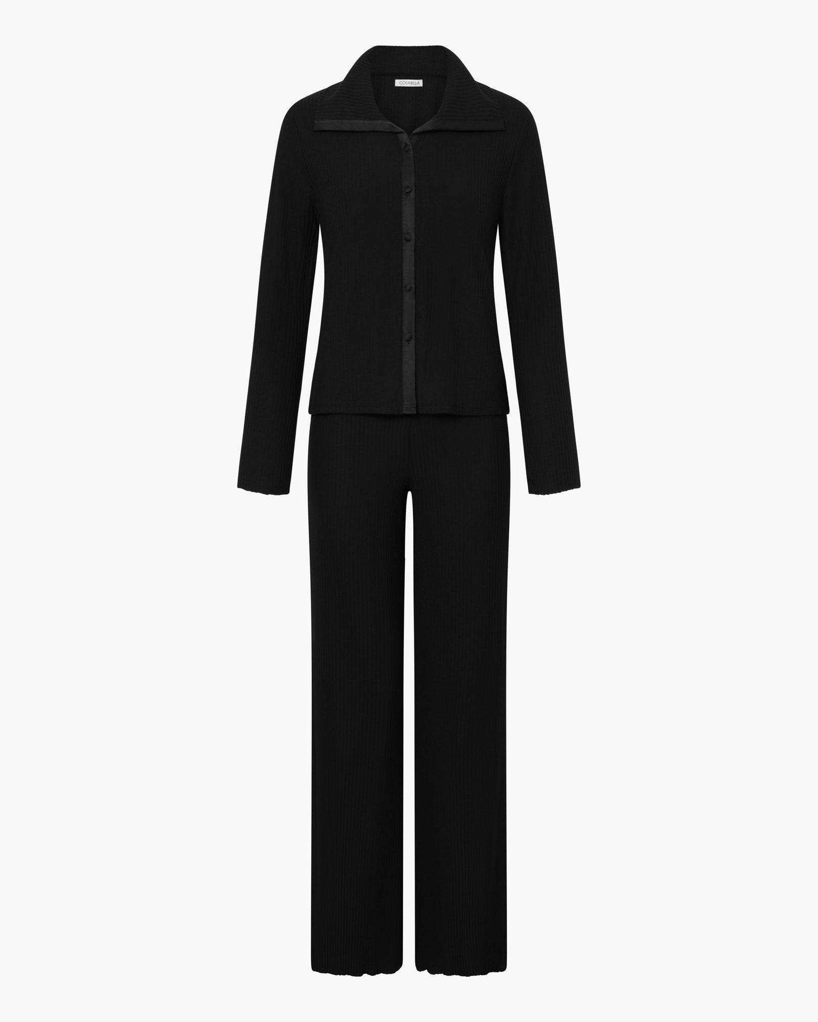 Black Set - Baciami Long Sleeve Top & Pant Set