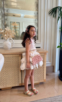 Girl | Charlie Jacquard Glitter Skirt | Gold