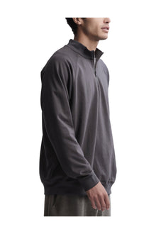 Mens | Malibu Collection Pima Cotton Fleece Half Zip Pullover | Carbon