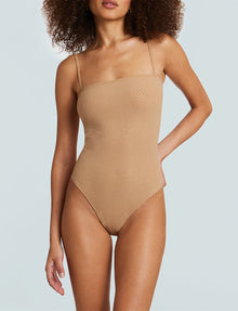 Party Starter Straight Cami Bodysuit::Crystal Buff::Hover